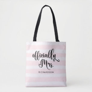 Tote Bag Frappe Officiellement Mme. Nouvelle mariée perso