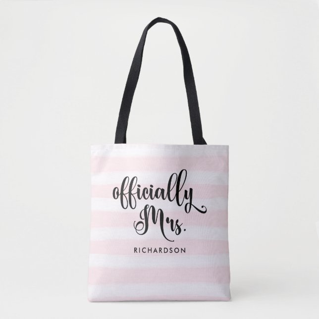 Tote Bag Frappe Officiellement Mme. | Nouvelle mariée perso (Devant)