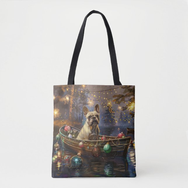 Tote Bag French Bulldog Christmas Festive Voyage (Devant)