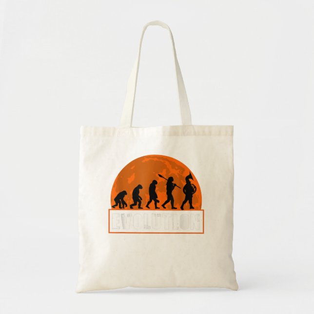 Tote Bag French Horn Player, Funny French Horn Evolution4 (Devant)
