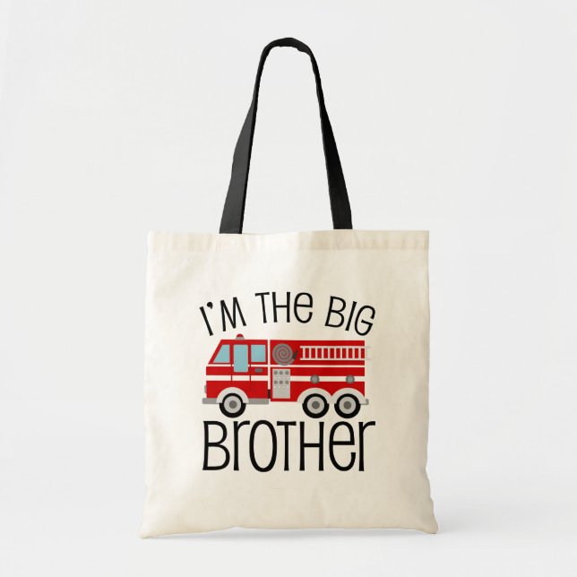 Tote Bag Frère de camion de pompiers rouge (Devant)