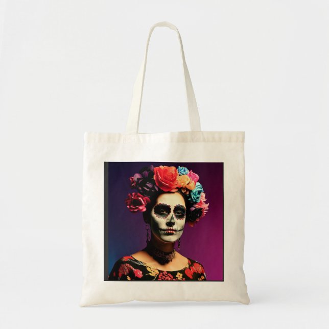 Tote Bag Frida Kahlo | El Día de los Muertos (Devant)