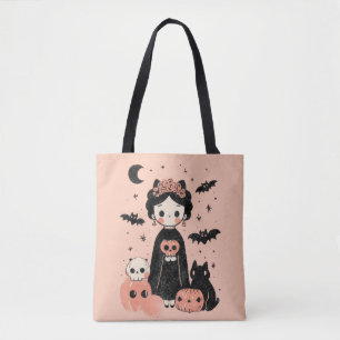 Tote Bag Frida Kahlo Pink Pasteloween Éffrayant Cute Hallow