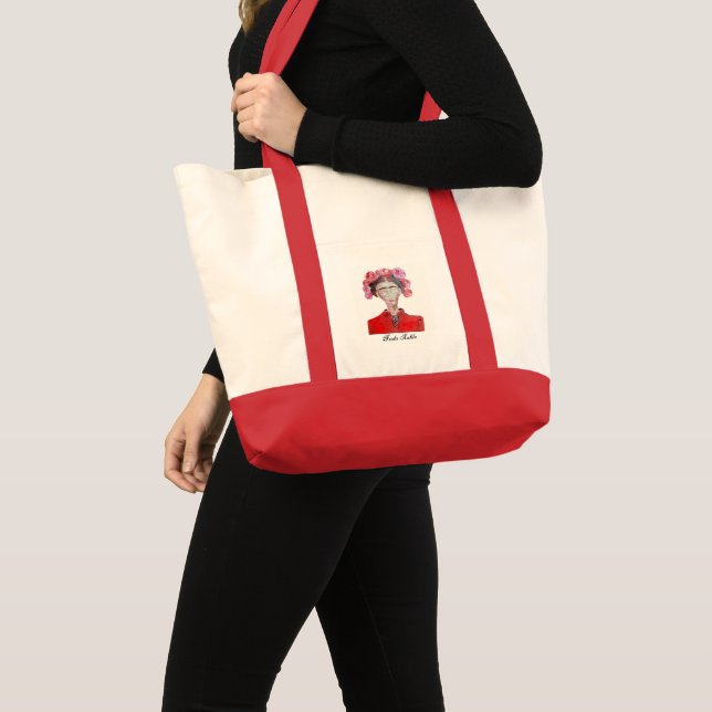 Tote Bag Frida Kahlo Red Original Faceless Liberty Woman (Devant (produit))