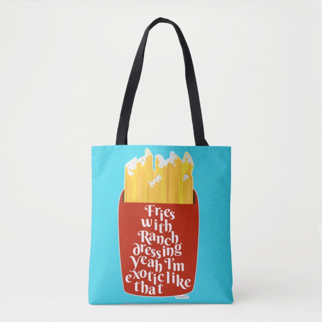 Tote Bag Fries Drôle Avec Ranch Slogan Humour Amusant (Devant)