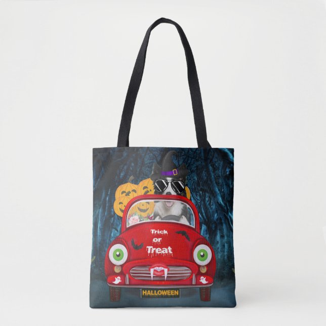 Tote Bag Frontière Collie Chien Conduite Voiture Effrayant  (Devant)