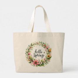 Tote Bag-Frühlings-Blumenkranz-Tote Bag Jumbo Stoffbeutel