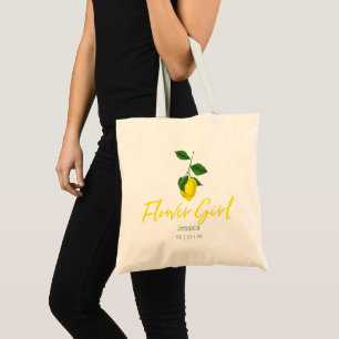 Tote Bag Fruit au citron été   Fleur fille