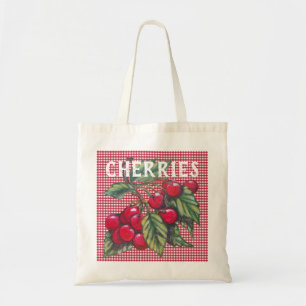 Tote Bag Fruit Cerises rouges En vichy Retro Vintage