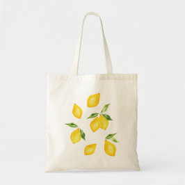 Tote Bag Fruit d'aquarelle au citron jaune mou