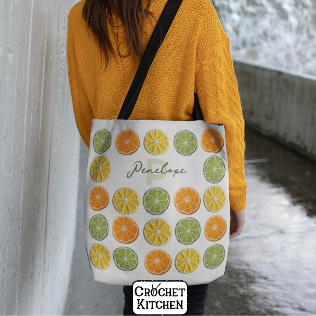 Tote Bag Fruit de Crochet frais moderne Nom des tranches d' (Créateur téléchargé)