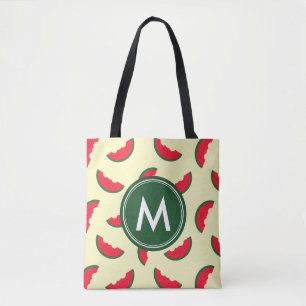 Tote Bag Fruit Été Rouge pastèque Motif Monogramme