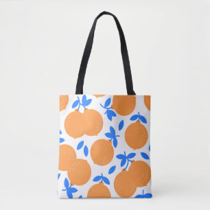Tote Bag Fruit orange : Motif exquis bleu-bracelet.