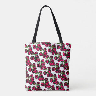 Tote Bag Fruit rouge de framboise à motif