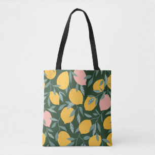 Tote Bag Fruit vintage citron Motif sans joint
