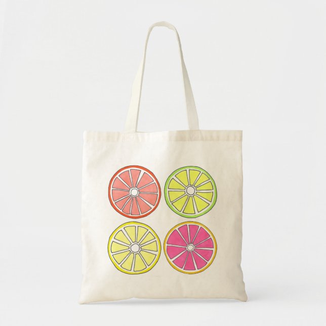 Tote Bag Fruits d'agrumes (orange citron citron de pamplemo (Devant)
