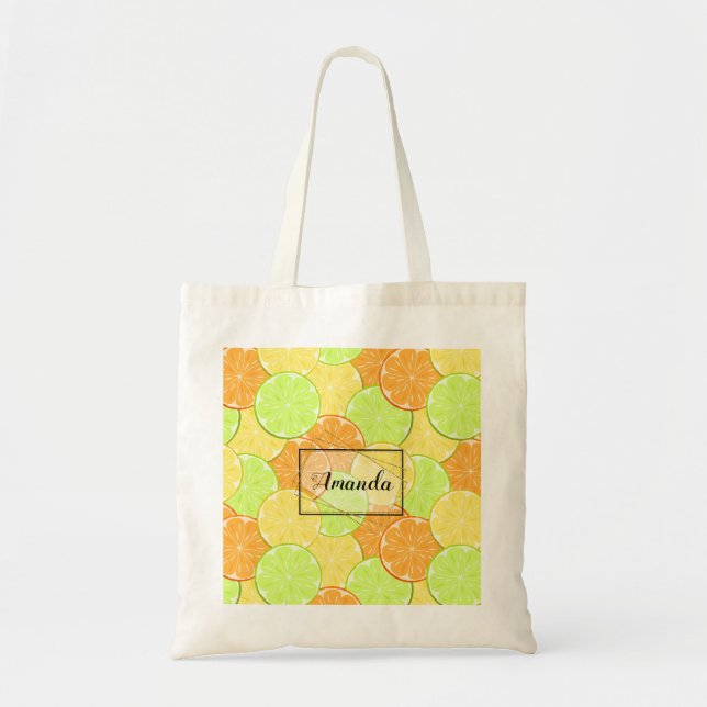 Tote Bag Fruits de citron vert orange (Devant)