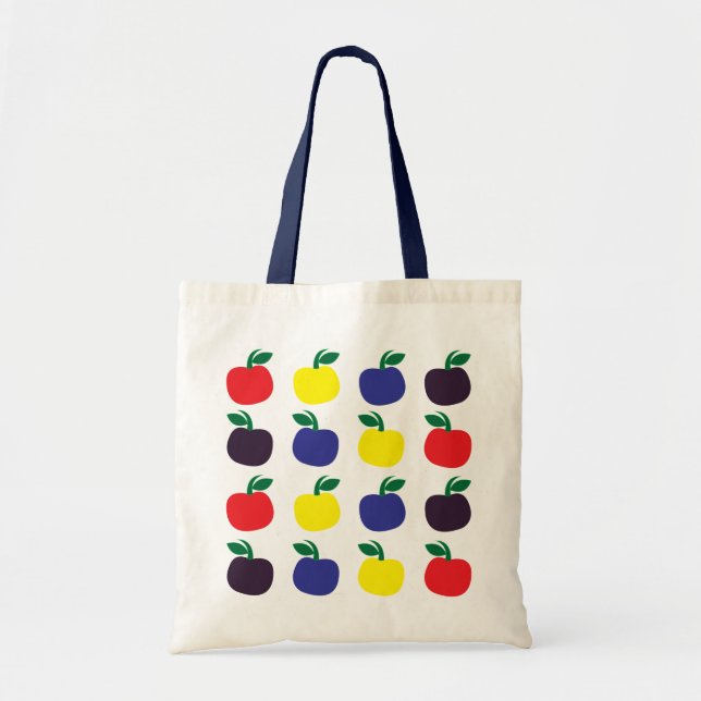 Tote Bag Fruits de pommes colorés (Devant)