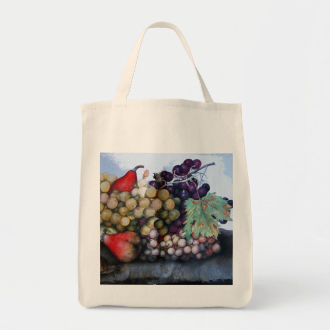 TOTE BAG FRUITS DE SAISON 1 - RAISONS ET PEARS (Devant)