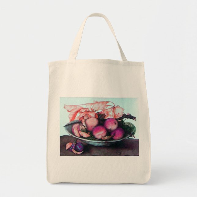 Tote Bag FRUITS DE SAISON Pêches et pruneaux (Devant)