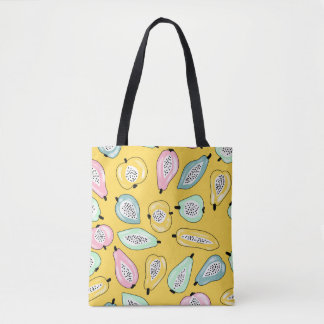 Tote Bag Fruits tropicaux : Motif d'impression dynamique