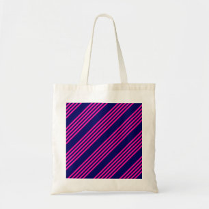 Tote Bag Fuchsia et bleu marine cinq bandes motif