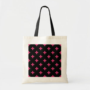 Tote Bag Fuchsia polka croise sur noir