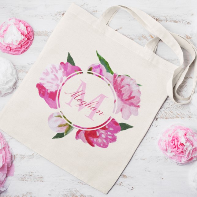Tote Bag Fuchsia rose Mariage Bridesmaid moderne (Créateur téléchargé)
