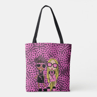 Tote Bag fuchsienoir floral fuchsienoiranista