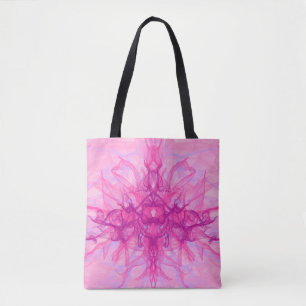 Tote Bag FUMÉE ROSE - Art fractal moderne et abstrait -