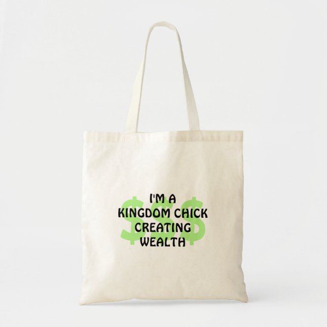 Tote Bag Fun Christian KINGDOM CHICK Entrepreneur (Devant)