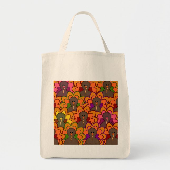 Tote Bag Fun Colorful Thanksgiving (Devant)