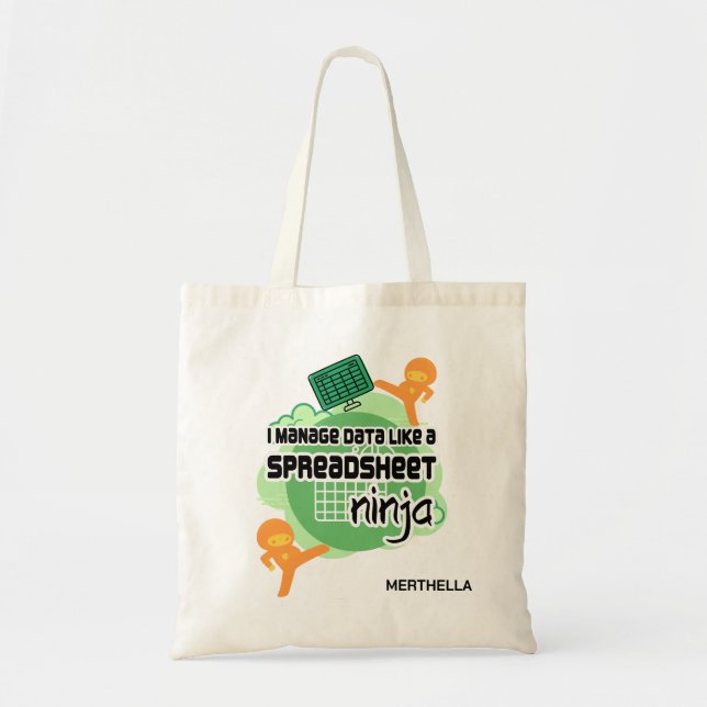 Tote Bag Fun Data Manager SPREADSHEET NINJA (Devant)