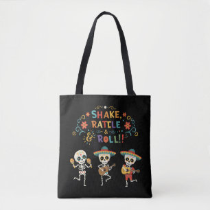 Tote Bag Fun Día de los Muertos Skeleton Celebration
