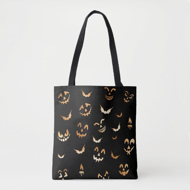 Tote Bag Fun Effrayant Jack-o'-lantern Citrouille Halloween (Devant)