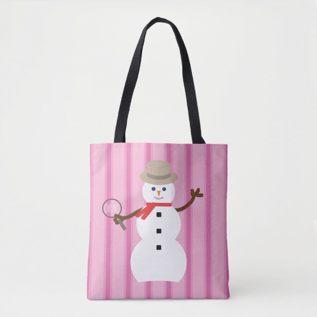 Tote Bag Fun et Fancy Pink Snowman Inspecteur (Devant)