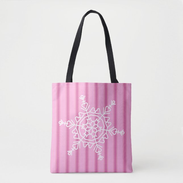 Tote Bag Fun et Fun de neige rose (Devant)