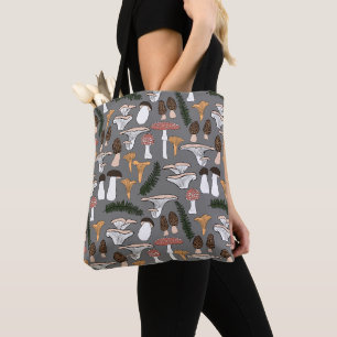 Tote Bag Fun Fungi Champagne Motif de fougère