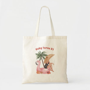 Tote Bag Fun tropical Party avec flamingo beach thème