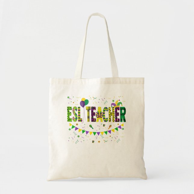 Tote Bag Fundy Enseignant ESL Mardi Gras Famille Matching O (Devant)