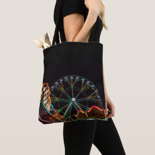 Tote Bag Funfair Ferris Wheel at Night