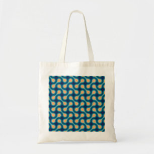 Tote Bag Funky 1970 Metaball Graphic Circle Barbell Blue