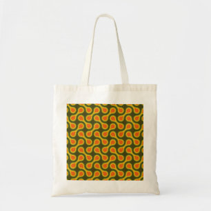 Tote Bag Funky 1970 Metaball Graphic Circle Barbell Green