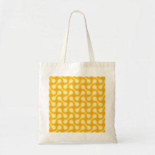 Tote Bag Funky 1970 Metaball Graphic Circle Barbell Jaune