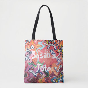 Tote Bag Funky Pink Pastels Abstrait