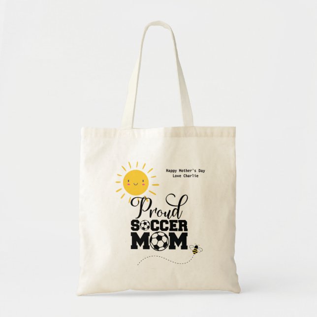 Tote Bag Funky SOCCER Mère Fête des mères Anniversaire Pers (Devant)
