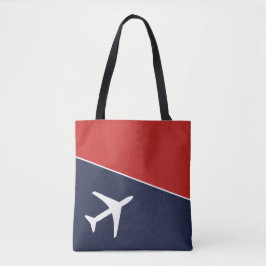 Tote Bag Funky White Plane Avion Pilote