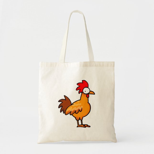 Tote Bag Funny Cartoon Chicken Illustration (Devant)
