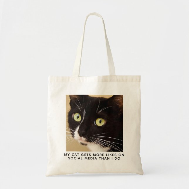 Tote Bag Funny Cat Photo personnalisée (Devant)