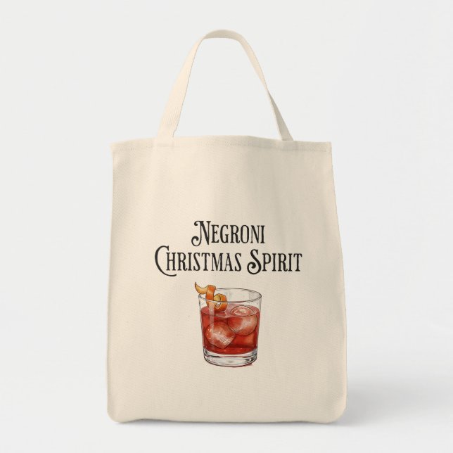 Tote Bag Funny Christmas Spirit Negroni Holiday Cocktail  (Devant)